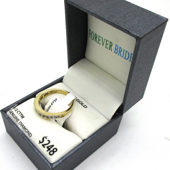 FOREVER BRIDE 10 KT Gold Diamond Anniversary Band SZ 7 - Picture 4 of 6